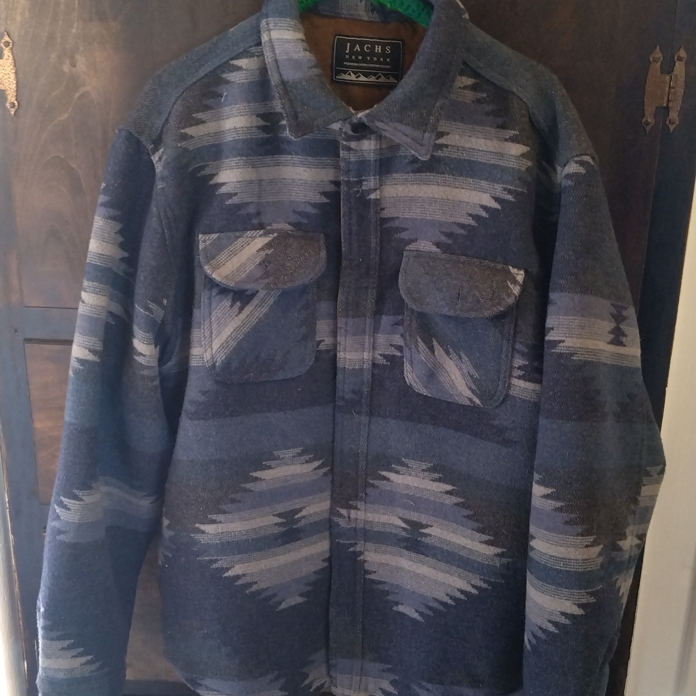 Jachs New York Men’s Patterned Wool Blend Jacket Fully Lined Aztec Size XL
